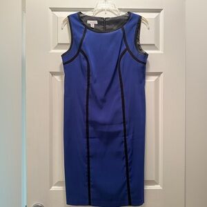 Kim Rogers Women’s Size 8 Blue and Black Sleeveless Sheath Dress